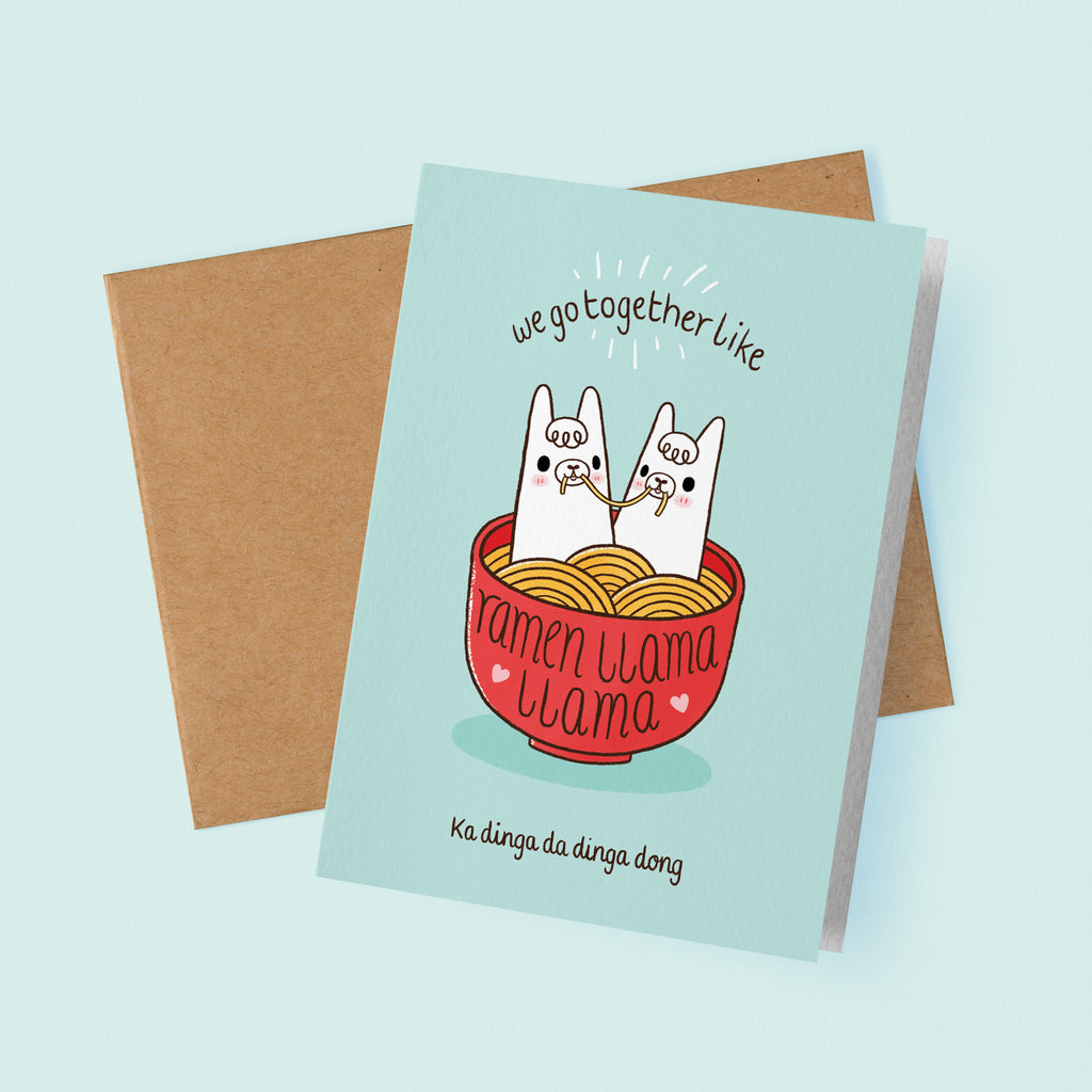 Ramen Llama Card