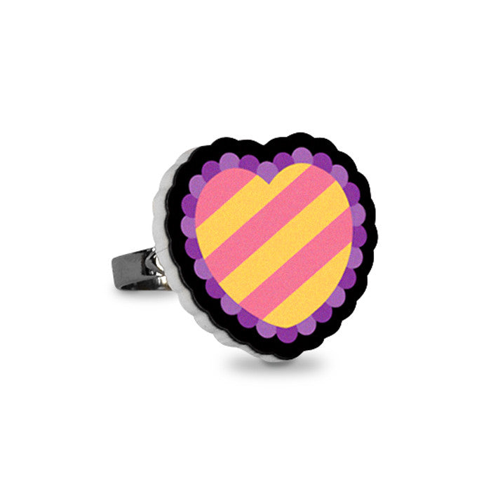 Striped Heart Ring